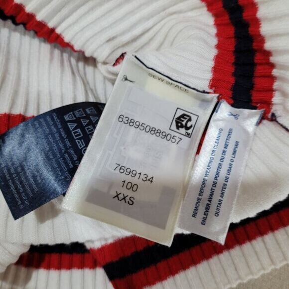 Tommy Hilfiger Striped Sleeveless Ribbed Dress with Snap Button Side - Size XXS - Picture 6 of 9